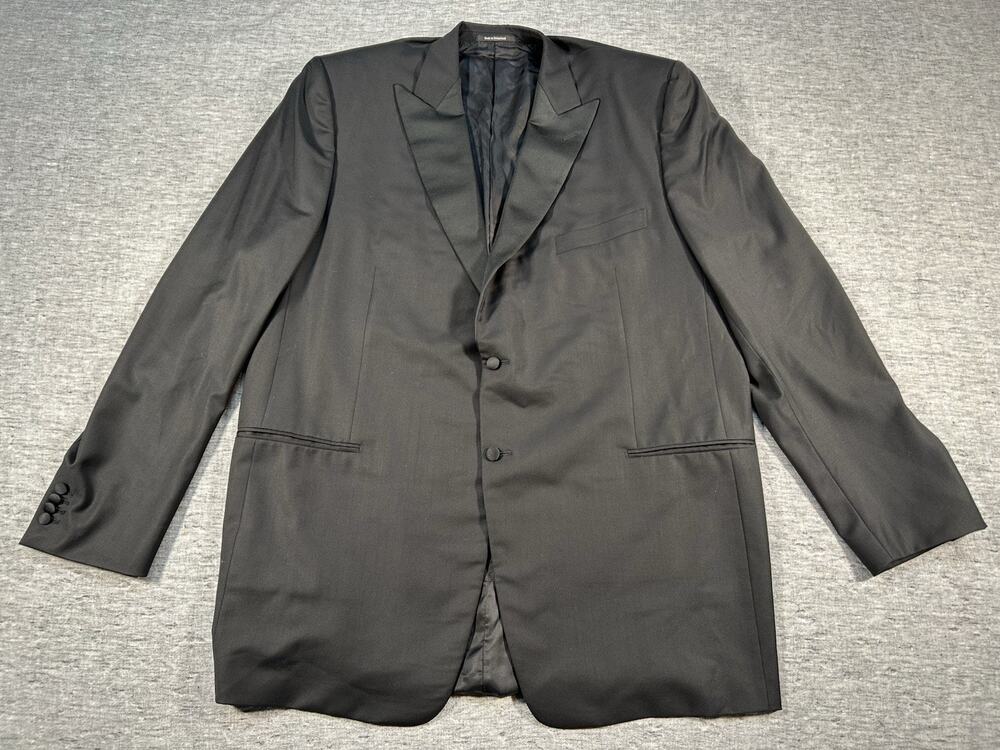 Ermenegildo Zegna Trofeo Wool Blazer 62L Black 2-Button Peak Lapel Suit Jacket
